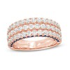 Thumbnail Image 1 of Vera Wang Love Collection 1-1/2 CT. T.W. Diamond and Blue Sapphire Multi-Row Band in 14K Rose Gold