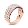 Thumbnail Image 2 of Vera Wang Love Collection 1-1/2 CT. T.W. Diamond and Blue Sapphire Multi-Row Band in 14K Rose Gold
