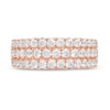 Thumbnail Image 3 of Vera Wang Love Collection 1-1/2 CT. T.W. Diamond and Blue Sapphire Multi-Row Band in 14K Rose Gold