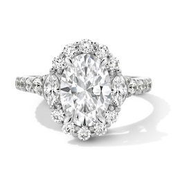 Vera Wang Love Collection 3 CT. T.W. Oval Certified Lab-Grown Diamond Frame Ring in Platinum (F/VS2)