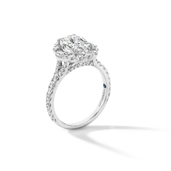 Vera Wang Love Collection 3 CT. T.w. Oval Certified Lab-Grown Diamond Frame Ring in Platinum (F/Vs2)