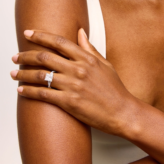 Vera Wang Love Collection 3-3/8 CT. T.w. Princess-Cut Certified Lab-Grown Diamond Engagement Ring in Platinum (F/Vs2)