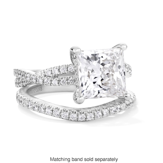 Vera Wang Love Collection 3-3/8 CT. T.w. Princess-Cut Certified Lab-Grown Diamond Engagement Ring in Platinum (F/Vs2)
