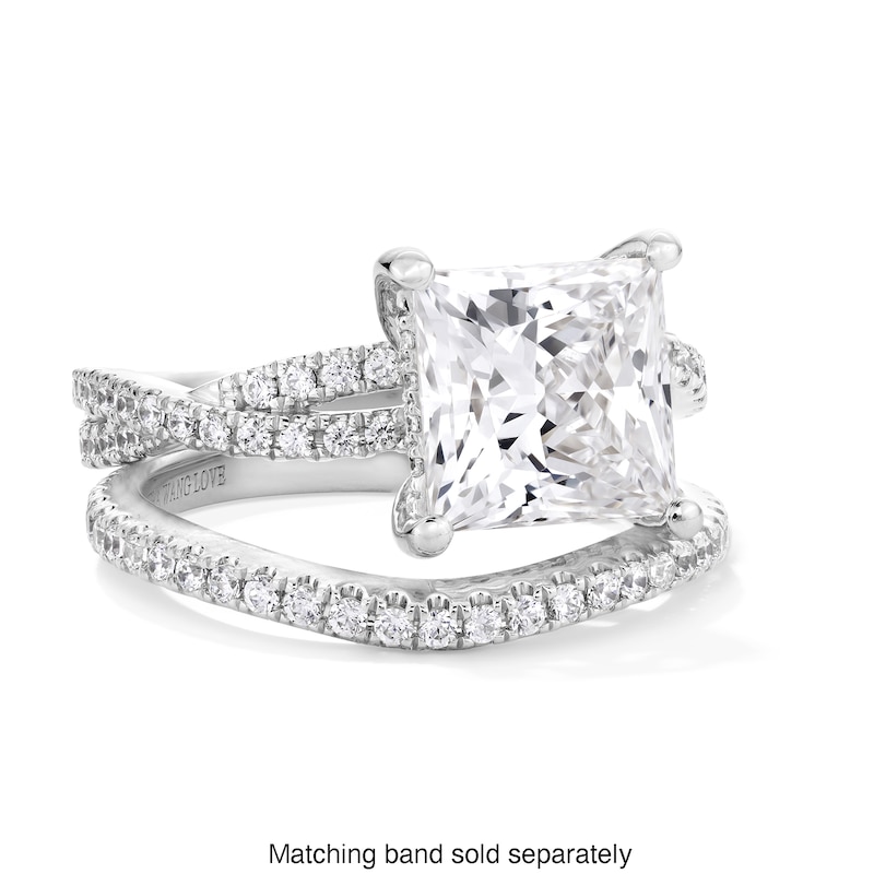 Main Image 4 of Vera Wang Love Collection 3-3/8 CT. T.W. Princess-Cut Certified Lab-Grown Diamond Engagement Ring in Platinum (F/VS2)