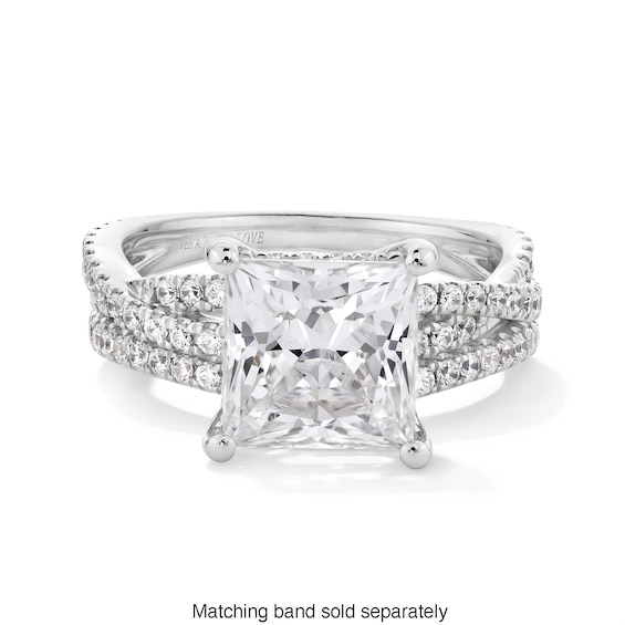 Vera Wang Love Collection 3-3/8 CT. T.w. Princess-Cut Certified Lab-Grown Diamond Engagement Ring in Platinum (F/Vs2)