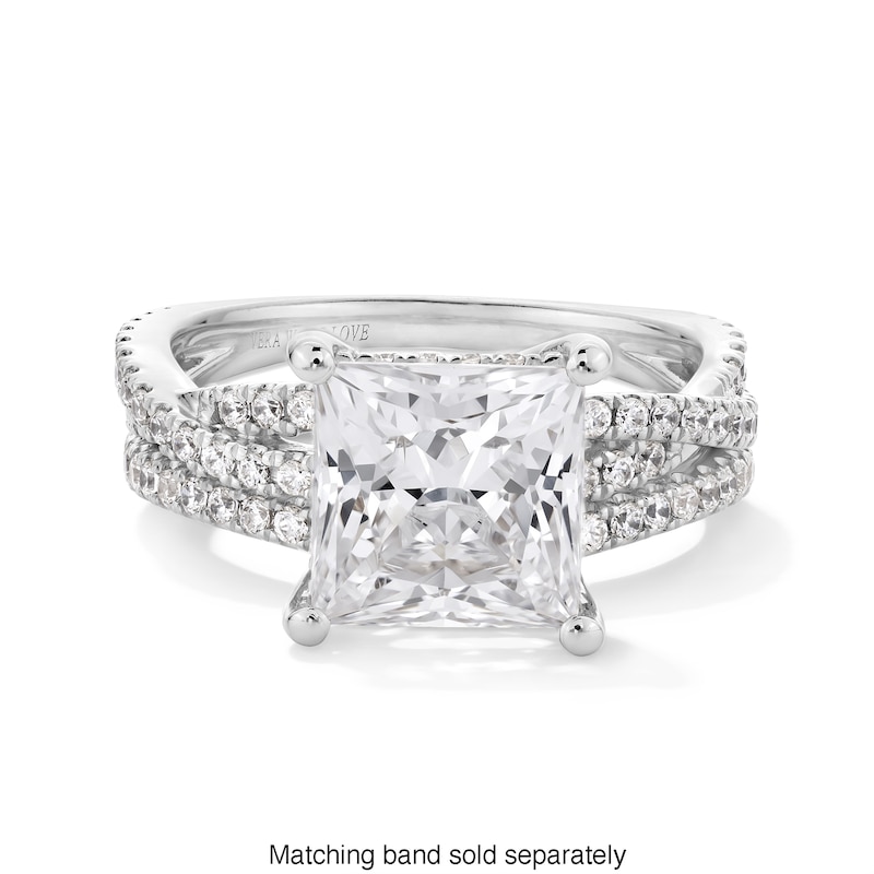 Main Image 5 of Vera Wang Love Collection 3-3/8 CT. T.W. Princess-Cut Certified Lab-Grown Diamond Engagement Ring in Platinum (F/VS2)