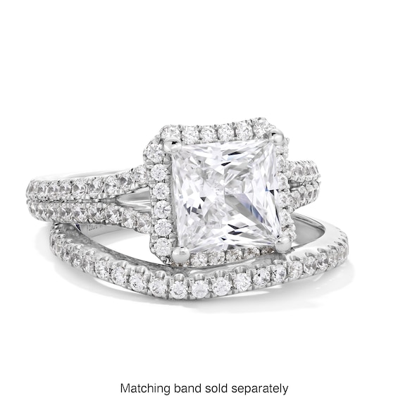 Vera Wang Love Collection 2-3/4 CT. T.w. Princess Certified Lab-Grown Diamond Ring in Platinum (F/Vs2)
