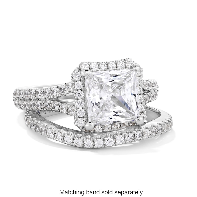 Main Image 4 of Vera Wang Love Collection 2-3/4 CT. T.W. Princess Certified Lab-Grown Diamond Ring in Platinum (F/VS2)