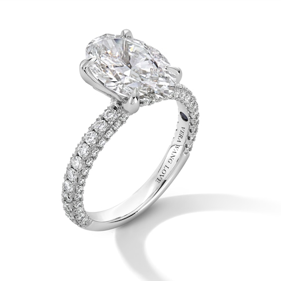 Vera Wang Love Collection 3-7/8 CT. T.w. Oval Certified Lab-Grown Diamond Engagement Ring in Platinum (F/Vs2)