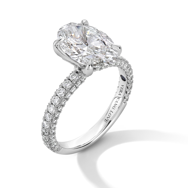 Main Image 3 of Vera Wang Love Collection 3-7/8 CT. T.W. Oval Certified Lab-Grown Diamond Engagement Ring in Platinum (F/VS2)