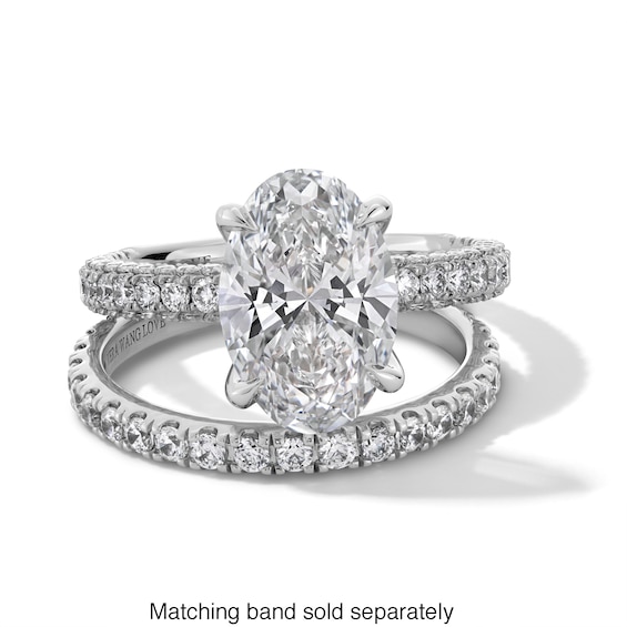 Vera Wang Love Collection 3-7/8 CT. T.w. Oval Certified Lab-Grown Diamond Engagement Ring in Platinum (F/Vs2)