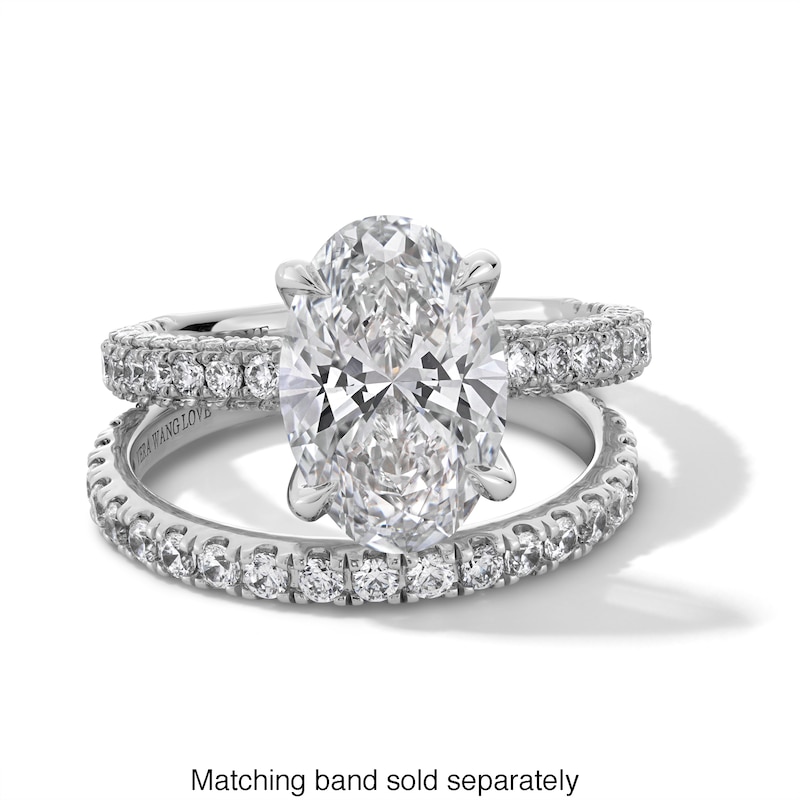 Main Image 4 of Vera Wang Love Collection 3-7/8 CT. T.W. Oval Certified Lab-Grown Diamond Engagement Ring in Platinum (F/VS2)