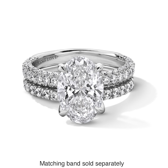 Vera Wang Love Collection 3-7/8 CT. T.w. Oval Certified Lab-Grown Diamond Engagement Ring in Platinum (F/Vs2)