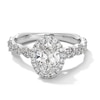 Thumbnail Image 1 of Vera Wang Love Collection 1-5/8 CT. T.W. Oval Certified Lab-Grown Diamond Frame Engagement Ring in Platinum (F/VS2)