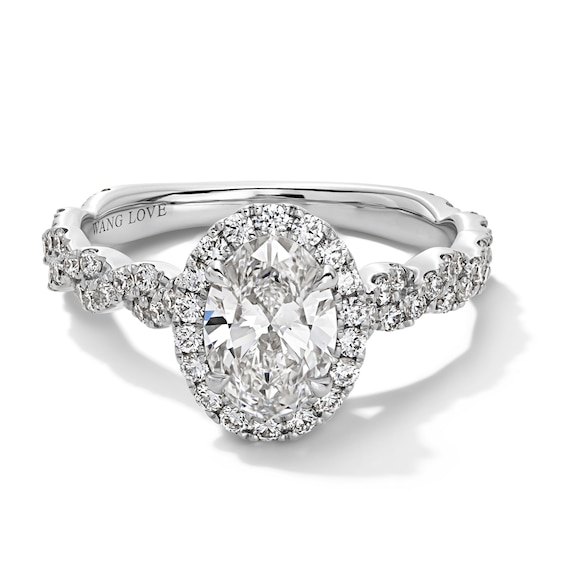 Vera Wang Love Collection 1-5/8 CT. T.w. Oval Certified Lab-Grown Diamond Frame Engagement Ring in Platinum (F/Vs2)