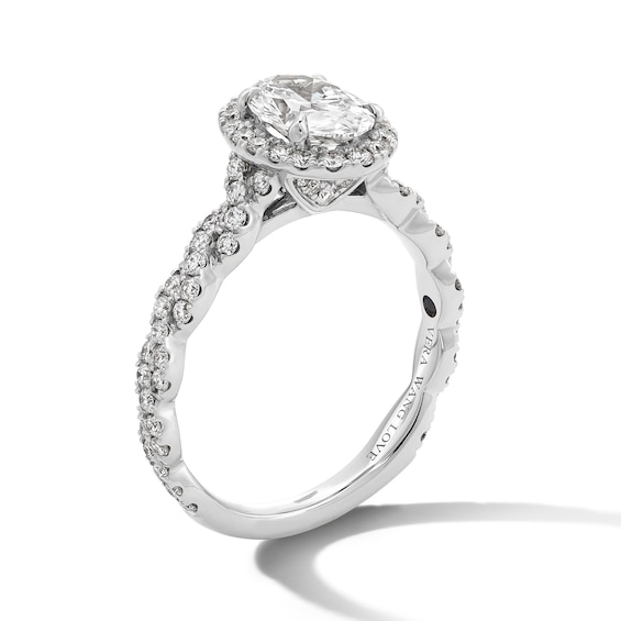 Vera Wang Love Collection 1-5/8 CT. T.w. Oval Certified Lab-Grown Diamond Frame Engagement Ring in Platinum (F/Vs2)