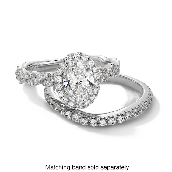 Vera Wang Love Collection 1-5/8 CT. T.w. Oval Certified Lab-Grown Diamond Frame Engagement Ring in Platinum (F/Vs2)