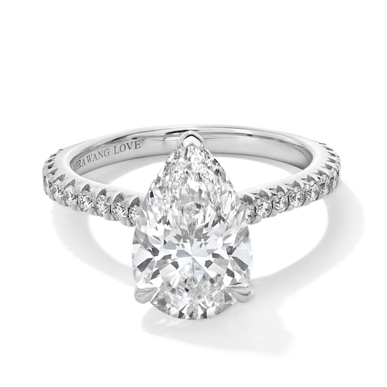 Vera Wang Love Collection 3-1/2 CT. T.w. Pear-Shaped Certified Lab-Grown Diamond Engagement Ring in Platinum (F/Vs2)