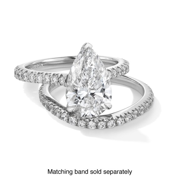 Vera Wang Love Collection 3-1/2 CT. T.w. Pear-Shaped Certified Lab-Grown Diamond Engagement Ring in Platinum (F/Vs2)