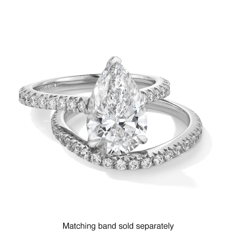 Main Image 4 of Vera Wang Love Collection 3-1/2 CT. T.W. Pear-Shaped Certified Lab-Grown Diamond Engagement Ring in Platinum (F/VS2)