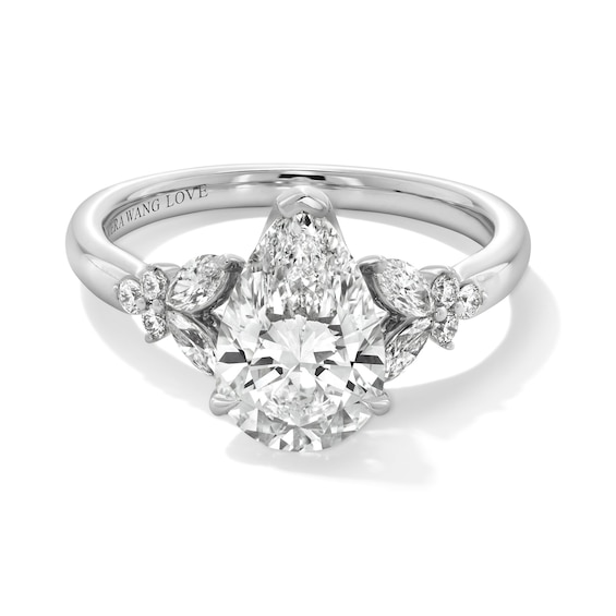 Vera Wang Love Collection 2-3/8 CT. T.w. Pear-Shaped Certified Lab-Grown Diamond Engagement Ring in Platinum (F/Vs2)