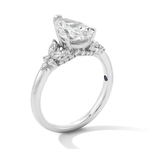 Vera Wang Love Collection 2-3/8 CT. T.w. Pear-Shaped Certified Lab-Grown Diamond Engagement Ring in Platinum (F/Vs2)