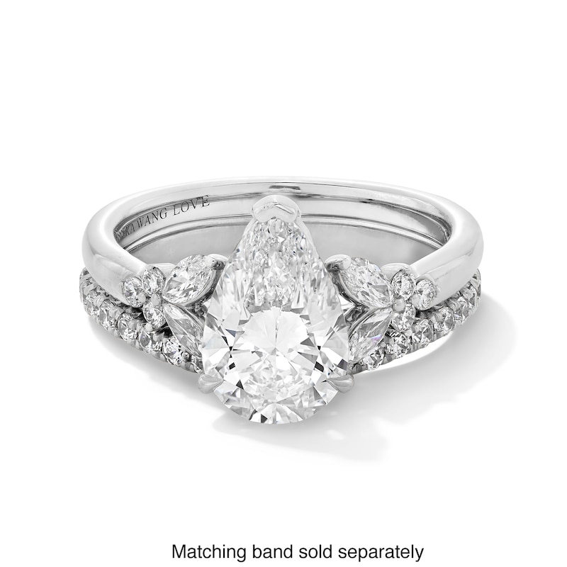 Main Image 5 of Vera Wang Love Collection 2-3/8 CT. T.W. Pear-Shaped Certified Lab-Grown Diamond Engagement Ring in Platinum (F/VS2)