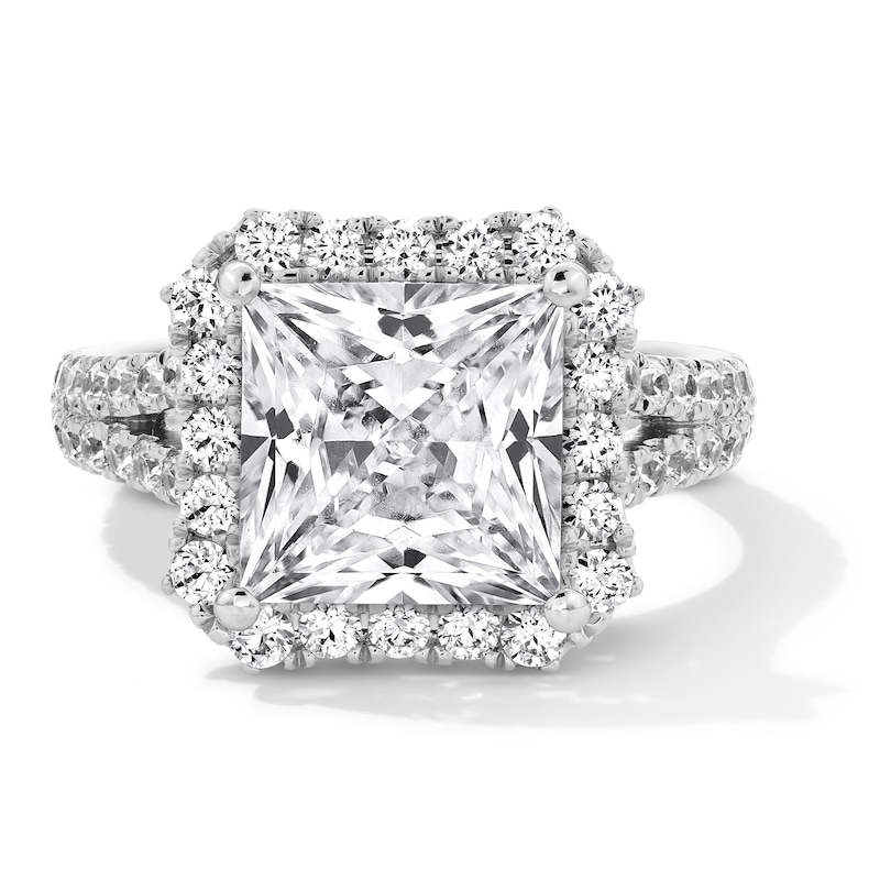 Main Image 1 of Vera Wang Love Collection 5-1/5 CT. T.W. Princess-Cut Certified Lab-Grown Diamond Engagement Ring in Platinum (F/VS2)