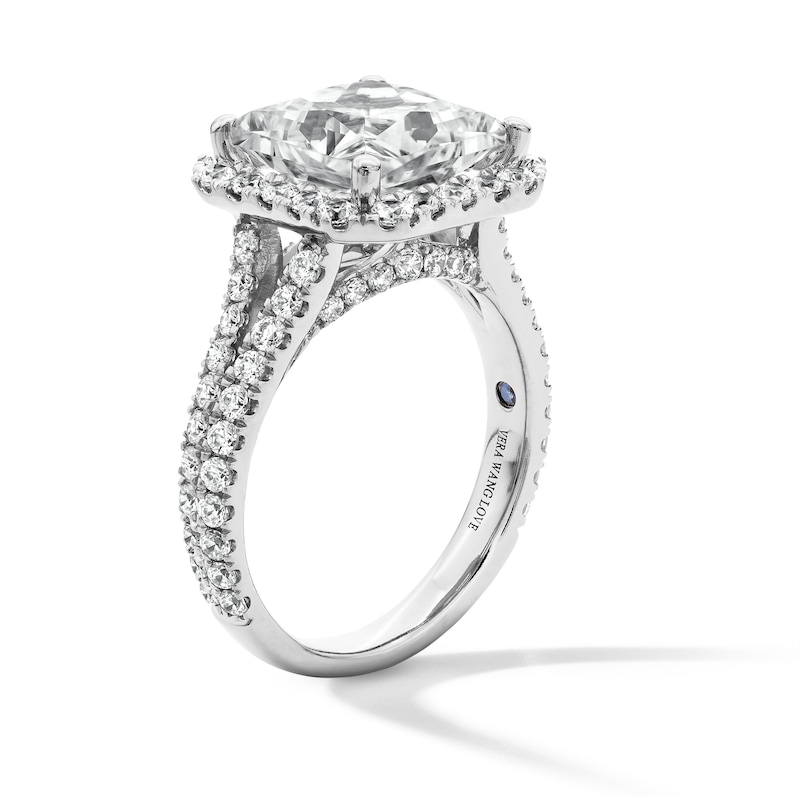 Main Image 2 of Vera Wang Love Collection 5-1/5 CT. T.W. Princess-Cut Certified Lab-Grown Diamond Engagement Ring in Platinum (F/VS2)