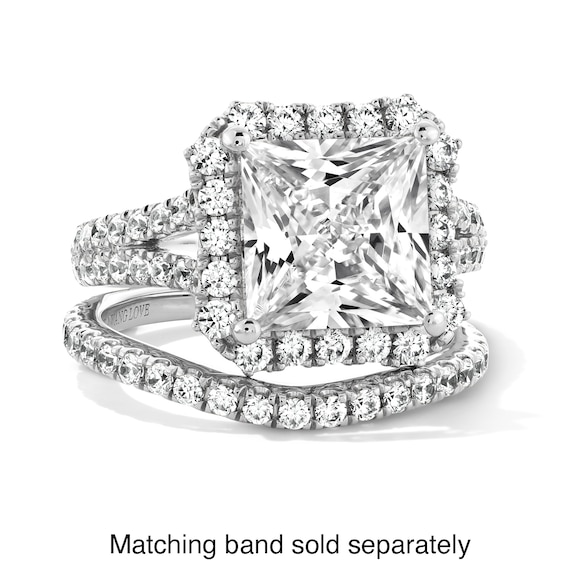 Vera Wang Love Collection 5-1/5 CT. T.w. Princess-Cut Certified Lab-Grown Diamond Engagement Ring in Platinum (F/Vs2)