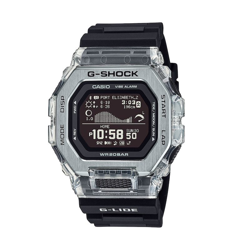 Main Image 1 of Men’s Casio G-Shock G-LIDE Digital Black Resin Strap Surf Watch with Black Dial (Model: GBX100S-1)
