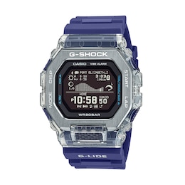 Men’s Casio G-Shock G-LIDE Digital Blue Resin Strap Surf Watch with Black Dial (Model: GBX100S-2)