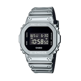 Men's Casio G-Shock G-Steel Digital Silver-Tone Resin Strap Watch with Black Dial (Model: GM5600YM-8)