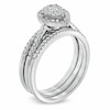 Thumbnail Image 2 of Previously Owned - 1/2 CT. T.W. Diamond Teardrop Cluster Soldered Bridal Set in 10K White Gold