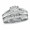 Thumbnail Image 1 of Previously Owned - 1 CT. T.W. Framed Diamond Soldered Bridal Set in 14K White Gold