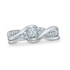 Thumbnail Image 1 of Previously Owned - 1/3 CT. T.W. Diamond Bypass Soldered Bridal Set in 10K White Gold