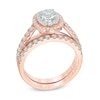 Thumbnail Image 2 of Previously Owned - 1-1/2 CT. T.W. Diamond Double Frame Soldered Bridal Set in 14K Rose Gold