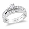 Thumbnail Image 1 of Previously Owned - 1/2 CT. T.W. Diamond Soldered Bridal Set in Sterling Silver