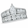 Thumbnail Image 1 of Previously Owned - 3 CT. T.W. Marquise Diamond Soldered Bridal Set in 14K White Gold with Diamond Accents