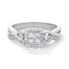 Thumbnail Image 1 of Previously Owned - 1/3 CT. T.W. Multi-Diamond Twist Shank Soldered Bridal Set in 10K White Gold
