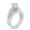 Thumbnail Image 2 of Previously Owned - 1 CT. T.W. Multi-Diamond Flower Soldered Bridal Set in 10K White Gold