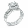 Thumbnail Image 2 of Previously Owned - 1 CT. T.W. Composite Diamond Frame Soldered Bridal Set in 10K White Gold