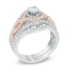 Thumbnail Image 2 of Previously Owned - 1-1/4 CT. T.W. Diamond Braid Soldered Bridal Set in 14K Two-Tone Gold