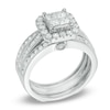 Thumbnail Image 2 of Previously Owned - 1-1/2 CT. T.W. Quad Princess-Cut Diamond Frame Soldered Bridal Set in 14K White Gold