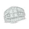 Thumbnail Image 1 of Previously Owned - 3.40 CT. T.W. Quad Princess-Cut Diamond Soldered Bridal Set in 14K White Gold