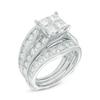 Thumbnail Image 2 of Previously Owned - 3.40 CT. T.W. Quad Princess-Cut Diamond Soldered Bridal Set in 14K White Gold