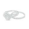 Thumbnail Image 4 of Previously Owned - 1 CT. T.W. Diamond Frame Tri-Sides Split Shank Soldered Bridal Set in 14K White Gold