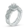 Thumbnail Image 2 of Previously Owned - 5/8 CT. T.W. Diamond Double Frame Soldered Bridal Set in 10K White Gold