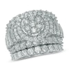 Thumbnail Image 1 of Previously Owned - 5 CT. T.W. Multi-Diamond Frame Three Piece Soldered Bridal Set in 14K White Gold