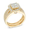 Thumbnail Image 2 of Previously Owned - 1-1/2 CT. T.W. Quad Princess-Cut Diamond Frame Soldered Bridal Set in 14K Gold